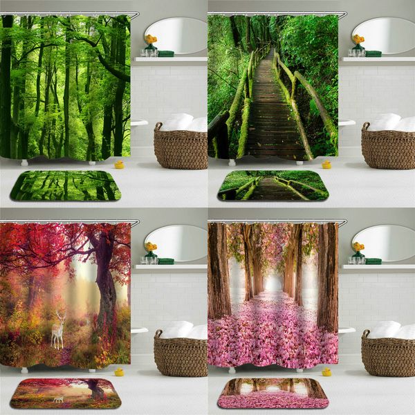 2pcs / set зеленый лес деревья декорация душ шторы mat set ванной водонепроницаемой ткани + нескользящие мат туалет ванная комната home deco
2pcs / set зеленый лес деревья декорация душ шторы mat set ванной водонепроницаемой ткани + нескользящие мат туалет ванная комната home deco