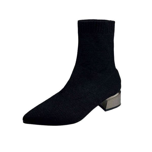 the new fall and winter 2021 women's pointy knit stretch comfort black chunky heel boot formal
the new fall and winter 2021 women's pointy knit stretch comfort black chunky heel boot formal