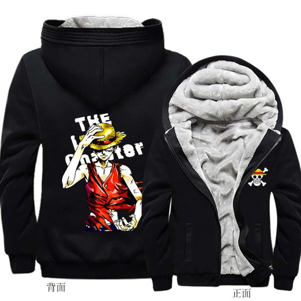 sweater men's plush hooded autumn winter and junior high school students solon luffy cardigan thickened coat, Black
sweater men's plush hooded autumn winter and junior high school students solon luffy cardigan thickened coat, Black