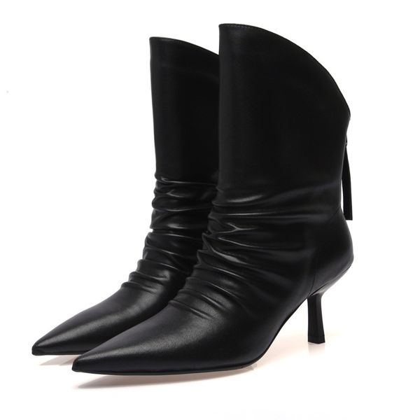 2021 new female genuine leather ankle boots high heels graduation party women shoes size 34-40 p0g4, Black
2021 new female genuine leather ankle boots high heels graduation party women shoes size 34-40 p0g4, Black