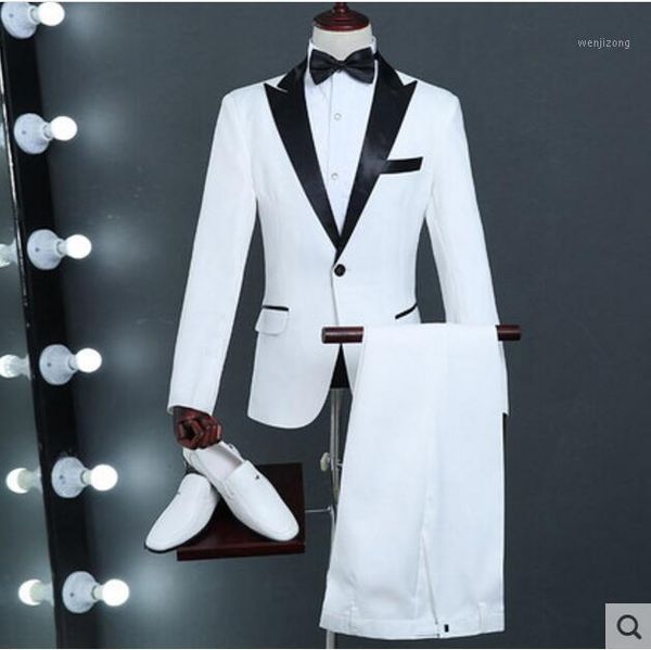 plus size white slim jacket blazer pant wedding host men's formal suits set men singer chorus show costume nightclub clothing1, White;black
plus size white slim jacket blazer pant wedding host men's formal suits set men singer chorus show costume nightclub clothing1, White;black