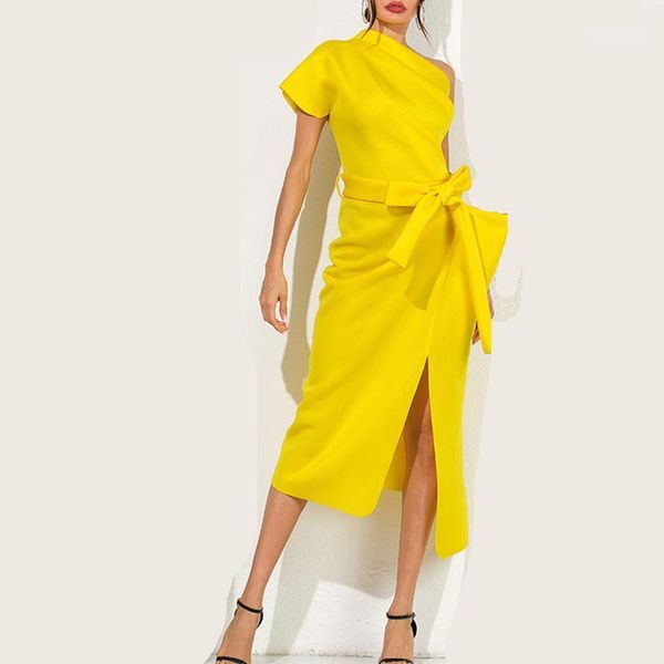 women solid vestidos formal off shoulder pencil dress new ladies female belt slim fit fashion party cocktail split dresses1, Black;gray
women solid vestidos formal off shoulder pencil dress new ladies female belt slim fit fashion party cocktail split dresses1, Black;gray