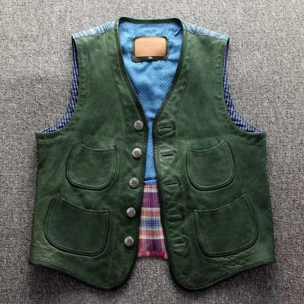 men's genuine leather vest green vintage western cowboy waistcoat sheepskin sleeveless leather jackets slim stripe cloth back1, Black;white
men's genuine leather vest green vintage western cowboy waistcoat sheepskin sleeveless leather jackets slim stripe cloth back1, Black;white