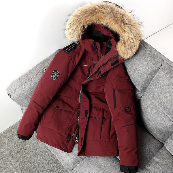 2021 new winter jacket men white parkas mid-length large fur collar down thicken coat snow outwear -30 degree wxpw, Black
2021 new winter jacket men white parkas mid-length large fur collar down thicken coat snow outwear -30 degree wxpw, Black