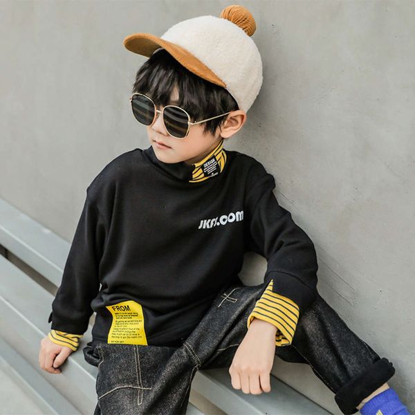 2020 sweater plush new autumn and winter foreign sle middle school boys' base coat thickened children's korean version, Black
2020 sweater plush new autumn and winter foreign sle middle school boys' base coat thickened children's korean version, Black