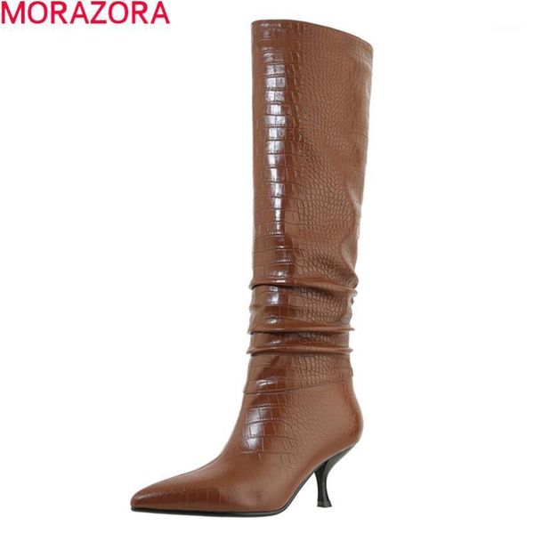 morazora 2020 genuine leather boots fashion stiletto heels pointed toe ladies shoes winter black brown color knee high boots1
morazora 2020 genuine leather boots fashion stiletto heels pointed toe ladies shoes winter black brown color knee high boots1