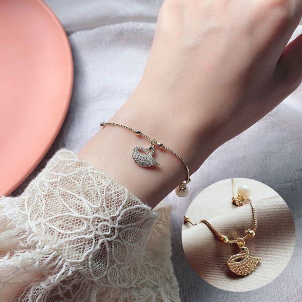 female micro inlaid swan gourd student braceletbracelet friend bracelet korean version simple and cool style small fish tail hand orna, Golden;silver
female micro inlaid swan gourd student braceletbracelet friend bracelet korean version simple and cool style small fish tail hand orna, Golden;silver