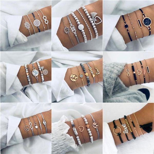 NEWBUY 23 Style Mix Turtle Heart Pearl Wave LOVE Crystal Marble Charm Bracelets for Women Boho Tassel Bracelet Femme Bijoux, Golden;silver
NEWBUY 23 Style Mix Turtle Heart Pearl Wave LOVE Crystal Marble Charm Bracelets for Women Boho Tassel Bracelet Femme Bijoux, Golden;silver