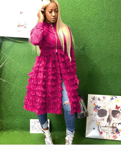 2019 spring zipper long sleeves women jackets fashion ruffles tiered tuller design skirt coats outwear plus size s--3xl high quality, Black;brown
2019 spring zipper long sleeves women jackets fashion ruffles tiered tuller design skirt coats outwear plus size s--3xl high quality, Black;brown
