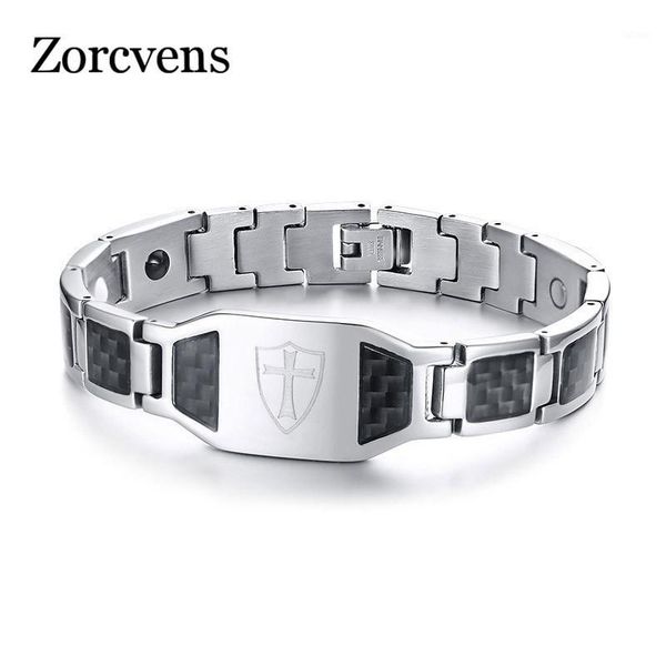 modyle carbon fiber magnetic bracelet for men knights templar shield cross stainless steel bio energy therapy male pulseira1, Golden;silver
modyle carbon fiber magnetic bracelet for men knights templar shield cross stainless steel bio energy therapy male pulseira1, Golden;silver