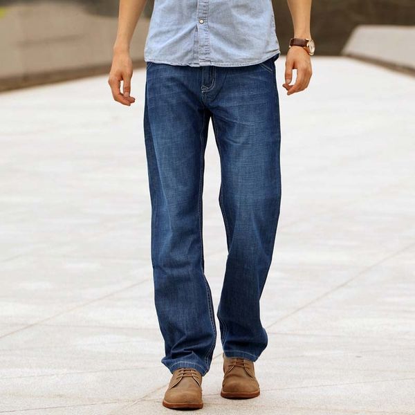 2019 men's casual autumn denim cotton loose work long trousers men jeans pants, Blue
2019 men's casual autumn denim cotton loose work long trousers men jeans pants, Blue