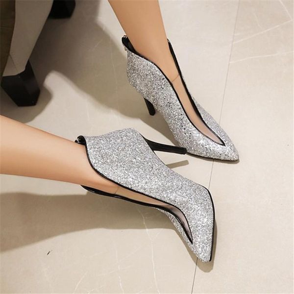 boots pxelena shiny bling women wedding silver gold stiletto high heels bride shoes transparent winter ankle 34-45, Black
boots pxelena shiny bling women wedding silver gold stiletto high heels bride shoes transparent winter ankle 34-45, Black