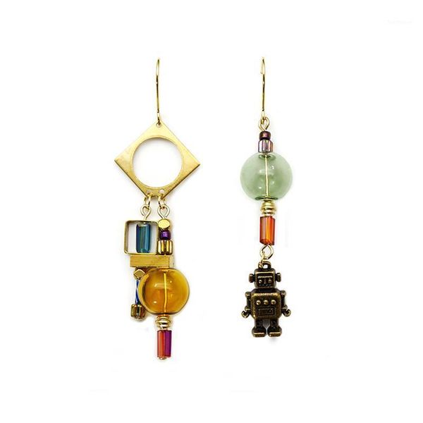 original robot dangle earrings for women 2020 vintage handmade glass ball drop asymmetric korean earrings personality1, Silver
original robot dangle earrings for women 2020 vintage handmade glass ball drop asymmetric korean earrings personality1, Silver