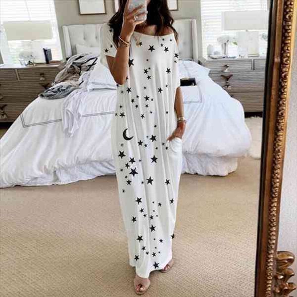 summer women loose dress casual stars butterfly print maxi dresses fashion off shoulder short sleeve female home homewear dress, Black;gray
summer women loose dress casual stars butterfly print maxi dresses fashion off shoulder short sleeve female home homewear dress, Black;gray