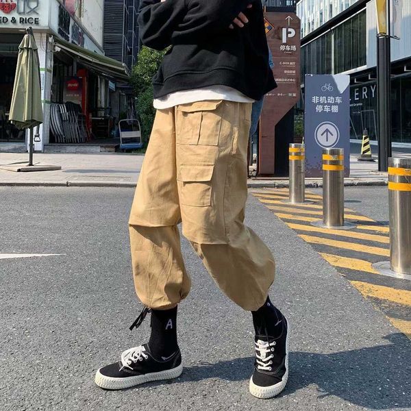 autumn new korean style straight tube fashionable overalls men's brand foot binding functional loose young students leisure pants, Black
autumn new korean style straight tube fashionable overalls men's brand foot binding functional loose young students leisure pants, Black