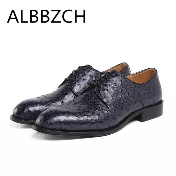 men's genuine leather business dress shoes men male formal suit wedding shoes ostrich pattern embossed leather office work, Black
men's genuine leather business dress shoes men male formal suit wedding shoes ostrich pattern embossed leather office work, Black