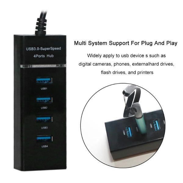 

hubs usb 3.0 hub 5gbps multi splitter 3 hab 4 port multiple expander use power adapter usb3.0 with switch for pc