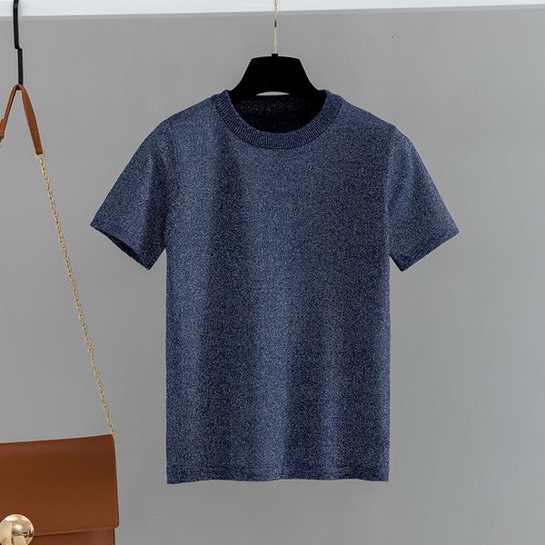 2021 new glitter women summer t shirt knitted casual short sleeves o-neck slim kintwear basic female t-shirt tv9i, White
2021 new glitter women summer t shirt knitted casual short sleeves o-neck slim kintwear basic female t-shirt tv9i, White