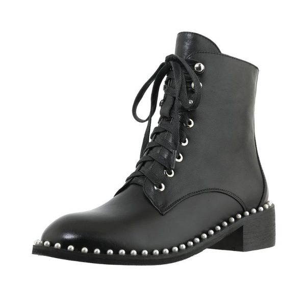 boots autumn/winter collection genuine leather beads women ankle short female shoes cowhide, Black
boots autumn/winter collection genuine leather beads women ankle short female shoes cowhide, Black