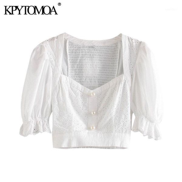 kpytomoa women 2020 sweet fashion cutwork embroidery cropped blouses vintage puff sleeve back elastic female shirts chic 1, White
kpytomoa women 2020 sweet fashion cutwork embroidery cropped blouses vintage puff sleeve back elastic female shirts chic 1, White