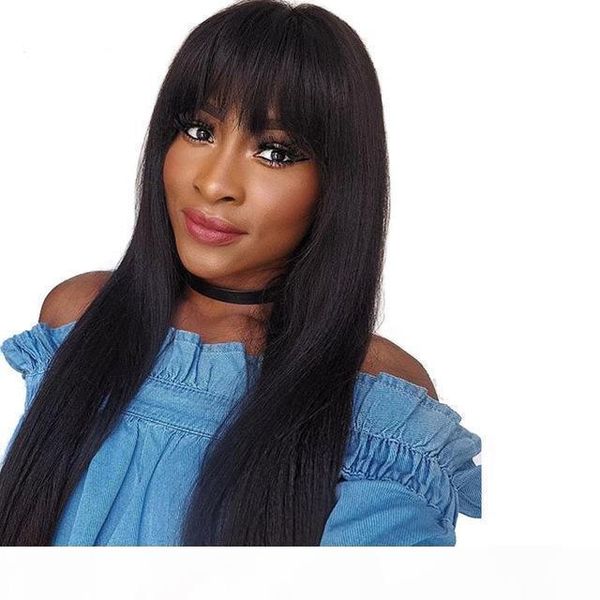 360 frontal full lace human hair wigs pre plucked for black women straight glueless virgin brazilian 360 lace front wig with bangs, Black;brown
360 frontal full lace human hair wigs pre plucked for black women straight glueless virgin brazilian 360 lace front wig with bangs, Black;brown
