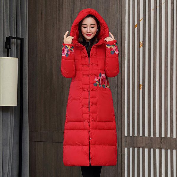 embroidered cotton clothing women's 2020 winter new hooded pocket down cotton coat female long was thin thick padded coat q202, Black
embroidered cotton clothing women's 2020 winter new hooded pocket down cotton coat female long was thin thick padded coat q202, Black