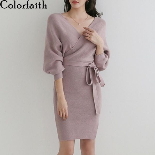 colorfaith new 2021 autumn winter women dress skinny v-neck backless knitted split bat sleeve korean elegant lady dress dr6970a, Black;gray
colorfaith new 2021 autumn winter women dress skinny v-neck backless knitted split bat sleeve korean elegant lady dress dr6970a, Black;gray