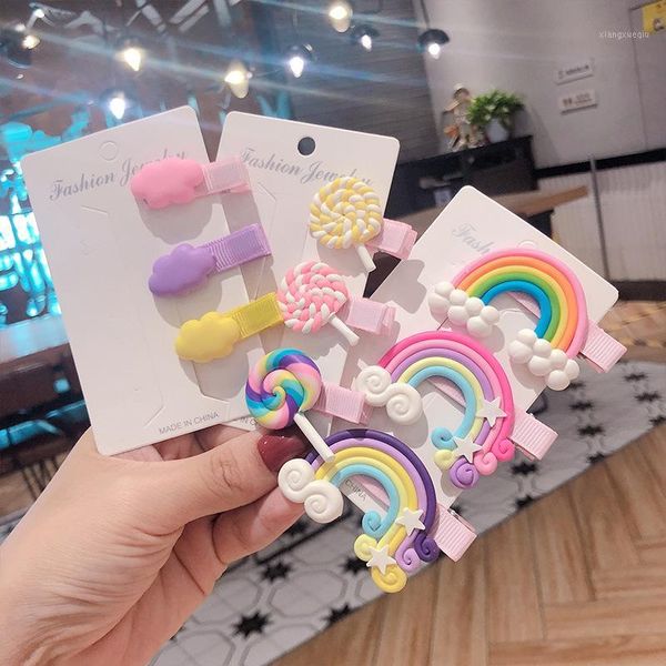 3 pieces set fashionable cute girl lollipop rainbow cloud hair clip cartoon fresh children side clip hair accessories headdress1, Slivery;white
3 pieces set fashionable cute girl lollipop rainbow cloud hair clip cartoon fresh children side clip hair accessories headdress1, Slivery;white