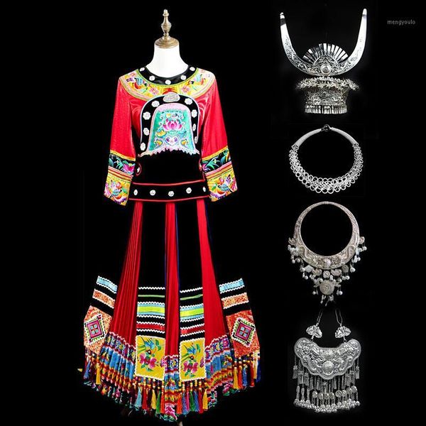 hmong wedding dress chinese costumes hmong clothes ethnic embroidery dance performance costume women miao hat clothing1, Black;red
hmong wedding dress chinese costumes hmong clothes ethnic embroidery dance performance costume women miao hat clothing1, Black;red