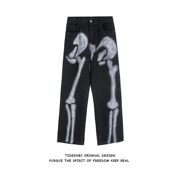 2021 men hip hop bone print pants streetwear denim pants harajuku cotton jeans trousers hiphop jeans streetwear for men's1, Blue
2021 men hip hop bone print pants streetwear denim pants harajuku cotton jeans trousers hiphop jeans streetwear for men's1, Blue