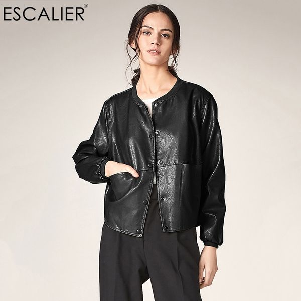 escalier autumn leather jacket women casual long sleeve button slim basic jackets 2018 fashion pu leather bomber coat femininas y200101, Black;brown
escalier autumn leather jacket women casual long sleeve button slim basic jackets 2018 fashion pu leather bomber coat femininas y200101, Black;brown
