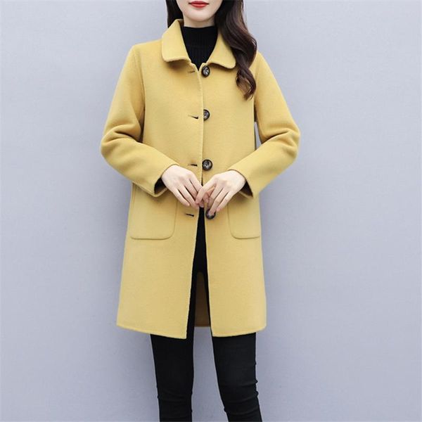 mid-length thick quilted woolen coat for ladies autumn and winter style all-match college women's wool & blends, Black
mid-length thick quilted woolen coat for ladies autumn and winter style all-match college women's wool & blends, Black