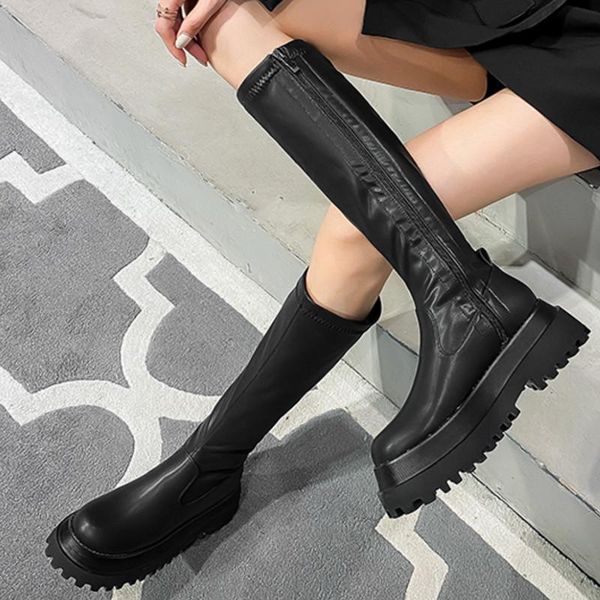 boots autumn and winter european american dark muffin thick bottom elastic thin leg knight women's high knee calf, Black
boots autumn and winter european american dark muffin thick bottom elastic thin leg knight women's high knee calf, Black