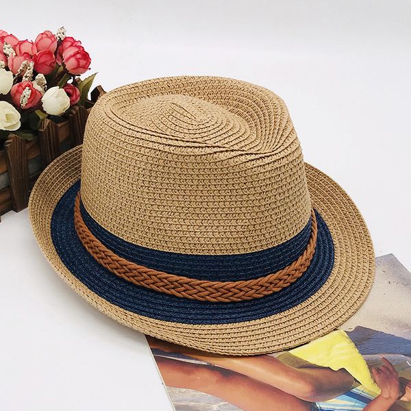 parent-child hat summer sun-proof beach hat seaside vacation british jazz straw hat couple short brim top, Blue;gray
parent-child hat summer sun-proof beach hat seaside vacation british jazz straw hat couple short brim top, Blue;gray