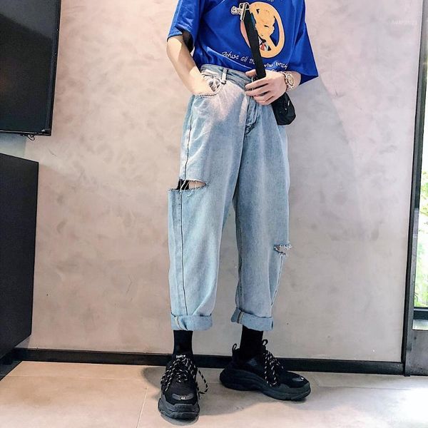 2020 new men's ripped biker stretch loose classic style jeans big holes denim casual pants bluetrousers size 2xl1, Blue
2020 new men's ripped biker stretch loose classic style jeans big holes denim casual pants bluetrousers size 2xl1, Blue
