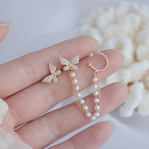 korean temperament pearl butterfly ear bone clip earrings 14k real gold bling delite zircon earring wedding bridal jewellery, Black
korean temperament pearl butterfly ear bone clip earrings 14k real gold bling delite zircon earring wedding bridal jewellery, Black