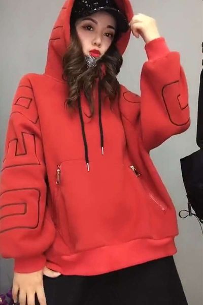 winter hooded sweater women's new autumn 2020 korean loose plush thickened foreign style embroidery coat top, Black
winter hooded sweater women's new autumn 2020 korean loose plush thickened foreign style embroidery coat top, Black