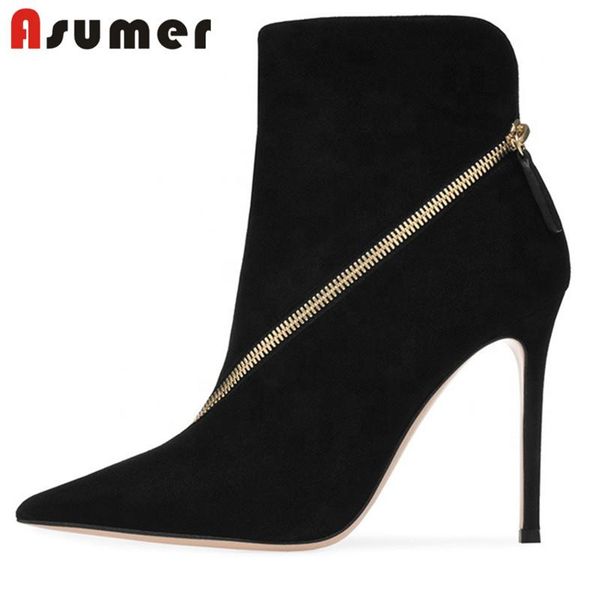 boots asumer 2021 est ankle women solid color thin high heels zip pointed toe autumn winter dress shoes woman, Black
boots asumer 2021 est ankle women solid color thin high heels zip pointed toe autumn winter dress shoes woman, Black