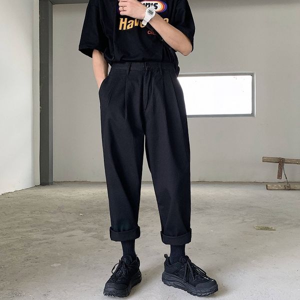 men's simple leisure mens cotton harem pants loose fashion trend black color casual pants male trousers plus size m-xl 201128
men's simple leisure mens cotton harem pants loose fashion trend black color casual pants male trousers plus size m-xl 201128