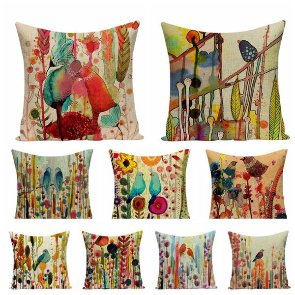 cushion/decorative pillow painting birds and flowers linen square pillowcase watercolor cushion decorative cushions home decor sofa throw pi
cushion/decorative pillow painting birds and flowers linen square pillowcase watercolor cushion decorative cushions home decor sofa throw pi