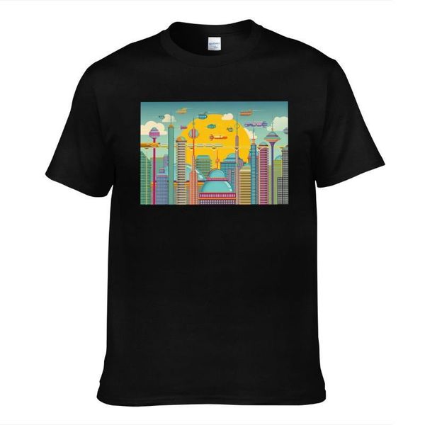 summer new exercise t-shirts cartoon futuristic city men's casual t-shirts letter printing cotton, White;black
summer new exercise t-shirts cartoon futuristic city men's casual t-shirts letter printing cotton, White;black
