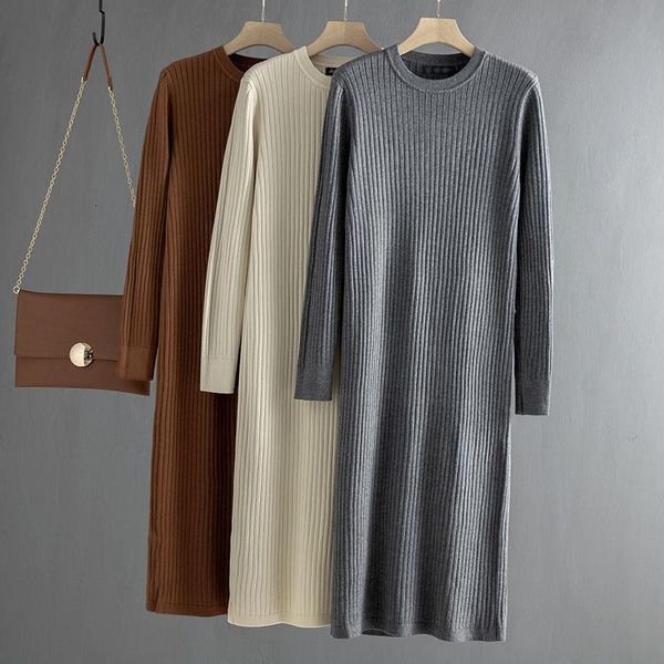 autumn winter oversized long straight dress women knit maxi dress o neck knit ribbed basic midi pullover sweater dresses, Black;gray
autumn winter oversized long straight dress women knit maxi dress o neck knit ribbed basic midi pullover sweater dresses, Black;gray