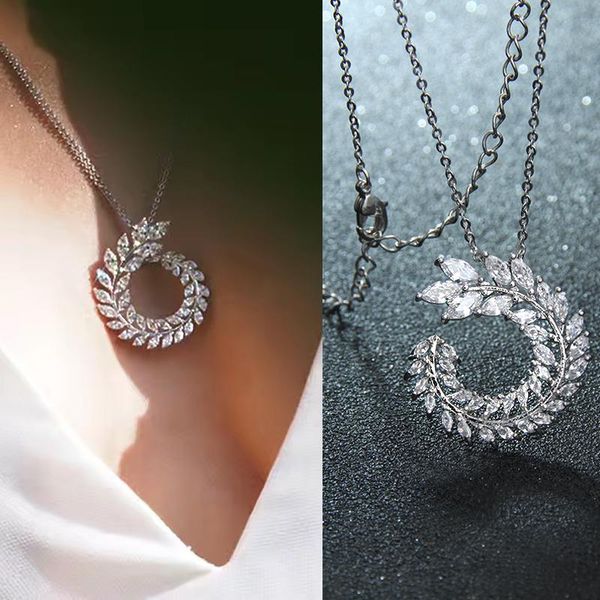 pendant necklaces 2021 olive branch shape statement necklace women cz cubic zircon & pendants for girl minimalist jewelry an058, Silver
pendant necklaces 2021 olive branch shape statement necklace women cz cubic zircon & pendants for girl minimalist jewelry an058, Silver