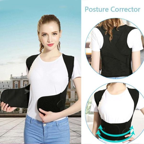 back support belt waist posture corrector adjustable correction trainer shoulder lumbar brace spine vest humpback1, Black;blue
back support belt waist posture corrector adjustable correction trainer shoulder lumbar brace spine vest humpback1, Black;blue