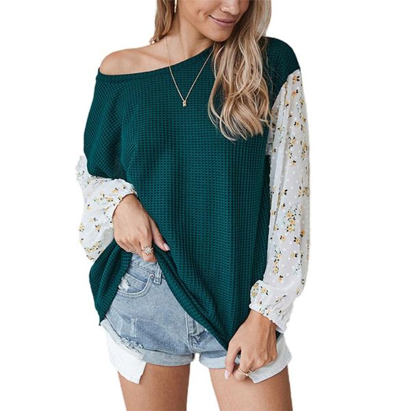women's autumn spring loose fashion blouse printed long sleeve knitting patchwork crew neck pullover lady elegant fashion, White
women's autumn spring loose fashion blouse printed long sleeve knitting patchwork crew neck pullover lady elegant fashion, White