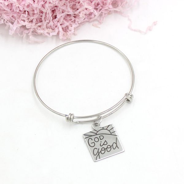 new arrival wholesale stainless steel wire bangles and bracelets inspiration jewelry god is good engraved square tag bracelets for women gif, Golden;silver
new arrival wholesale stainless steel wire bangles and bracelets inspiration jewelry god is good engraved square tag bracelets for women gif, Golden;silver
