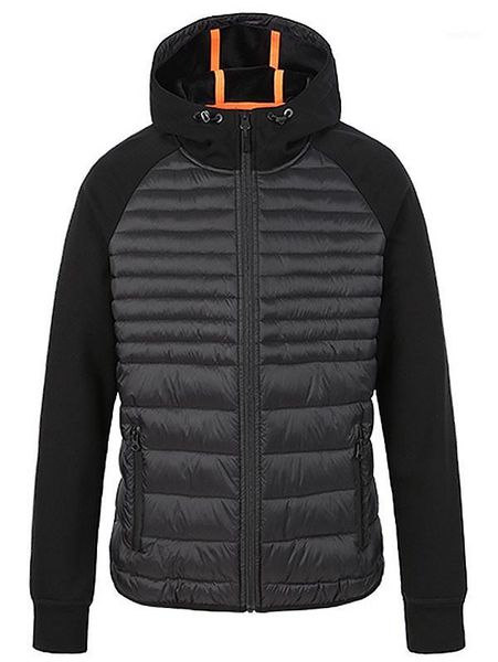 men's stitching sports cotton suit light weight winter coat warm velvet hooded jacket1, Black
men's stitching sports cotton suit light weight winter coat warm velvet hooded jacket1, Black