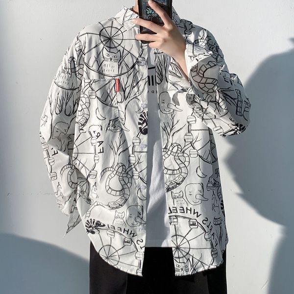 new men's harajuku printed casual shirt 2021 fashion woman oversize korean streetwear shirts male clothing 22l8, Black
new men's harajuku printed casual shirt 2021 fashion woman oversize korean streetwear shirts male clothing 22l8, Black