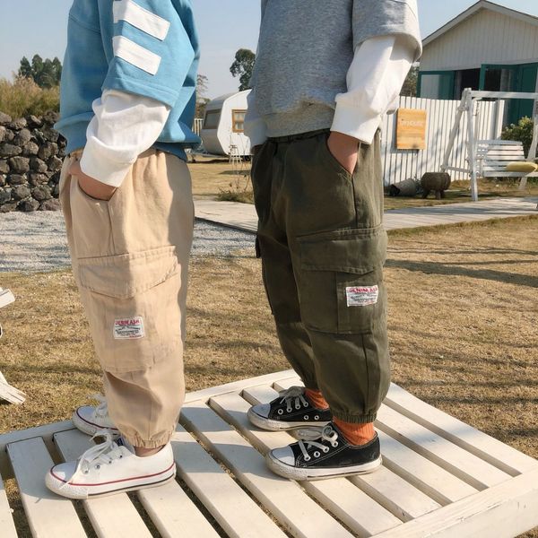 spring autumn kids fashion side pockets cargo pants boys girls 3 colors casual ankle banded trousers y200704, Blue
spring autumn kids fashion side pockets cargo pants boys girls 3 colors casual ankle banded trousers y200704, Blue