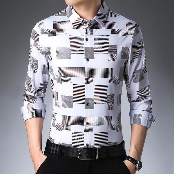 2021 new qualidade impresso de longa masculinas casuais vestido masculino camisa xadrez camisas sociais masculina see0, White;black
2021 new qualidade impresso de longa masculinas casuais vestido masculino camisa xadrez camisas sociais masculina see0, White;black